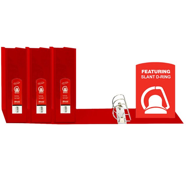 BAZIC PRODUCTS (3 EA) D RING BINDER W/ POCKTS 3IN