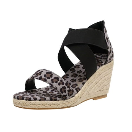 

FITOOM Roman Arch Support Sandals for Women Fish Mouth Cotton Linen Open Toe Wedge Slipper for Women