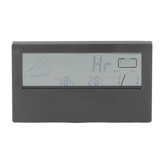 Reloj despertador LCD transparente multifuncional pantalla grande con pilas reloj despertador digital para viajes en casa negro