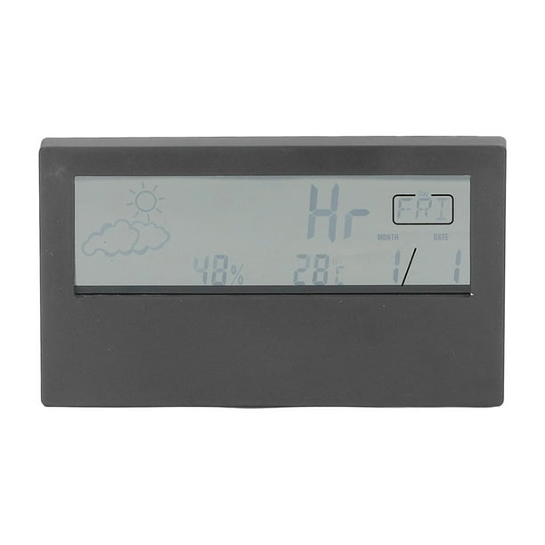 RelOJ Despertador Digital, RelOJ LCD Transparente Con Visualización de Temperatura y Humedad, Función de Repetición, RelOJ Digital Con Pantalla Grande para El Hogar, Vijes