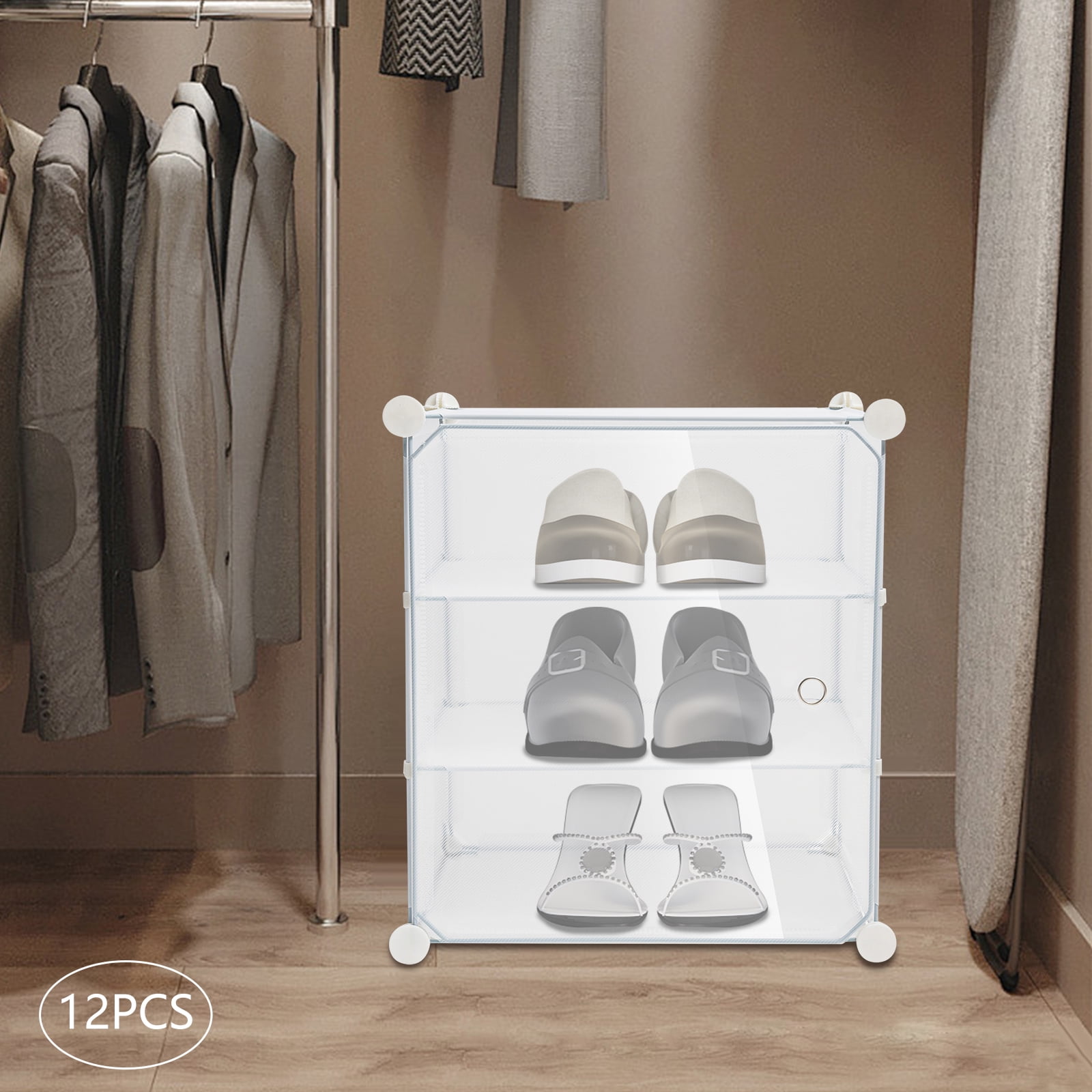 Portable Shoe Rack Organizer,72 Pair Transparent Plastic Shoe Racks,Clear Shoe Storage Organizer for Shoes Shelf Cabinet