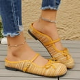 thumbnail image 2 of THDHVS Casual Shoes for Women,Womens Dress Shoes,Women's Fashion Casual Striped Mesh Closed-Toe Round-Toe Versatile Low-Cut Muffins Slippers Yellow, 2 of 10