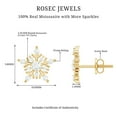 thumbnail image 4 of Rosec Jewels 1/2 CT Moissanite Stud Earrings, Snowflake Earrings for Women (D-VS1 Quality), 10K Yellow Gold, 4 of 7