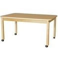 thumbnail image 7 of Wood Designs HPL366018C6 Mobile Rectangle High Pressure Laminate Table with Hardwood Legs-18", 18" Height, 60" Width, 36" Length, 7 of 7