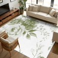 thumbnail image 2 of 5x8 Area Rugs, Sage Green Flower Non-Skid Rubber Backing Large Rectangle Rugs - Living Room Bedroom Home Office, Watercolor Gradient Retro Floral Indoor Floor Mat Carpets Washable Rug, 2 of 9