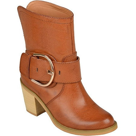Brinley Co. Women's Buckle Detail High Heel Boots
