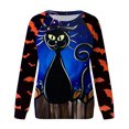 thumbnail image 4 of Moda mujer Casual Halloween impreso manga larga cuello redondo sudadera Tops blusa Pompotops FGAJ6054, 4 of 5