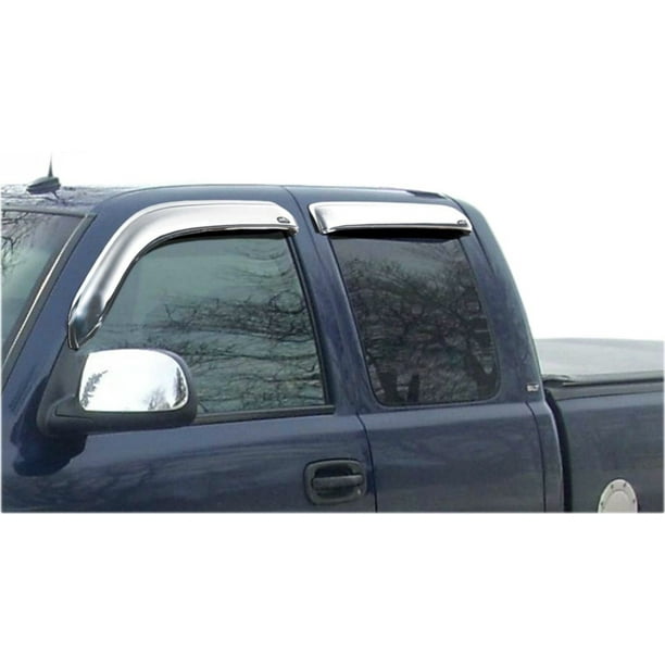 AVS 9907 Chevy Silverado 1500 Ext. Cab Ventvisor Front & Rear Window Deflectors 4pc Chrome