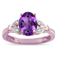 thumbnail image 3 of Star K � Oval 8x6 Genuine Amethyst Marquee Design Engagement Promise Ring, 3 of 9