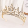 thumbnail image 2 of Nvzi Tiara de boda para novia, diadema de princesa, corona nupcial, joyería para el cabello con diamantes de imitación de cristal, decoración para cumpleaños, fiesta de disfraces (blanco), 2 of 4