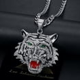 thumbnail image 3 of NEGS Roaring Tiger Head Pendant Punk Rock Stainless Steel Necklace, 24'' 7mm Chain for Men Women Hip Hop Gift, 3 of 8