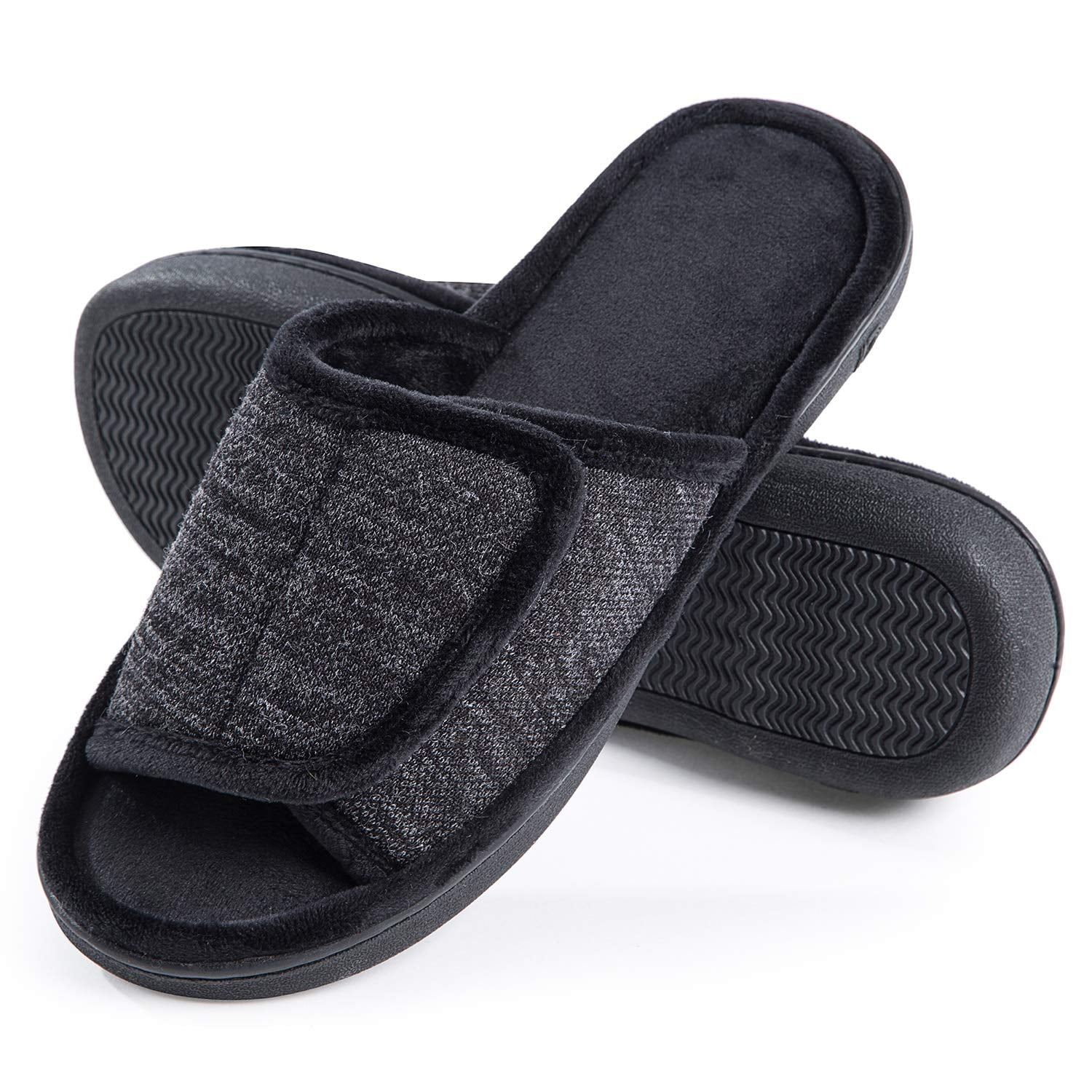 Buy Mens Slippers Memory Foam House Shoes, Adjustable Open Toe House  Slippers for Men Comfort Indoor Outdoor Shoes, Cozy Breathable Slide Velcor  Bedroom Slipper Shoes Online at Lowest Price in Ubuy Singapore.