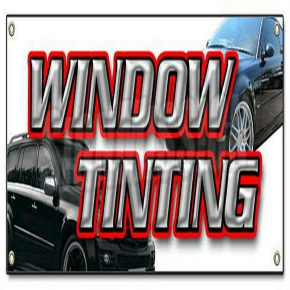 SignMission  18 x 48 in. Banner Sign - Window Tinting - Car Tint Film Roll Signs Auto Sun