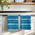 thumbnail image 7 of Turquoise Teal Ombre Kitchen Towels Set of 1, Farmhouse Modern Abstract Striped Absorbent Dish Towels for Kitchen, Microfiber Hand Towel, Quick Drying Tea Towel for Cleaning Decorative Dishcloths, 7 of 7