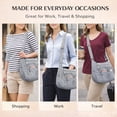 thumbnail image 4 of Solid Color Fashionable Multi-pocket Zipper Crossbody Bag, Women’s Roomy Everyday Handbag for Daily Use, 4 of 8