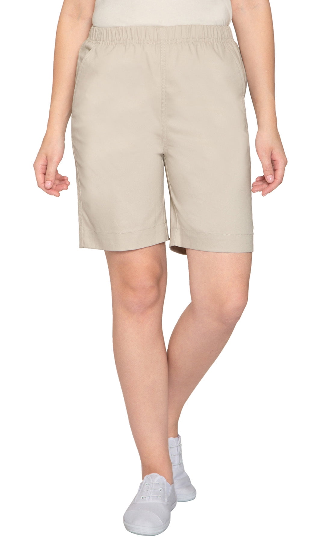 Women's Pull On Denim Shorts Stretch Waist Frees You from Binding