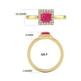 thumbnail image 5 of Round and Princess Cut Natural Ruby Gemstone Ring in 14K Yellow Gold (Size: 9), 5 of 6