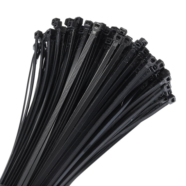 200 piezas de 16 pulgadas 40 lbs bridas de cable autolock extra largas envolturas de bridas de nylon 3/16" para gestión de cables, negro