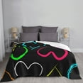 thumbnail image 3 of Colorful Hearts Throw Blanket, Soft Blanket Keeps Warm All Seasons, Lightweight Warm Blanket For Sofa Bed Sofa - 60"x50", 3 of 8