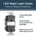 thumbnail image 5 of Legrand Lampe de Nuit LED Radiante Réglable, Prises Électriques, Résistant au Tassage, Sûr pour les Enfants, Noir, NTL885TRBKCC6, 5 of 5