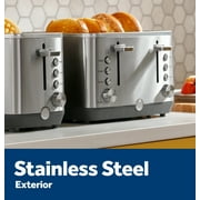 GE 2-Slice Toaster with Extra Wide Slots and Removeable Crumb Tray, Stainless Steel