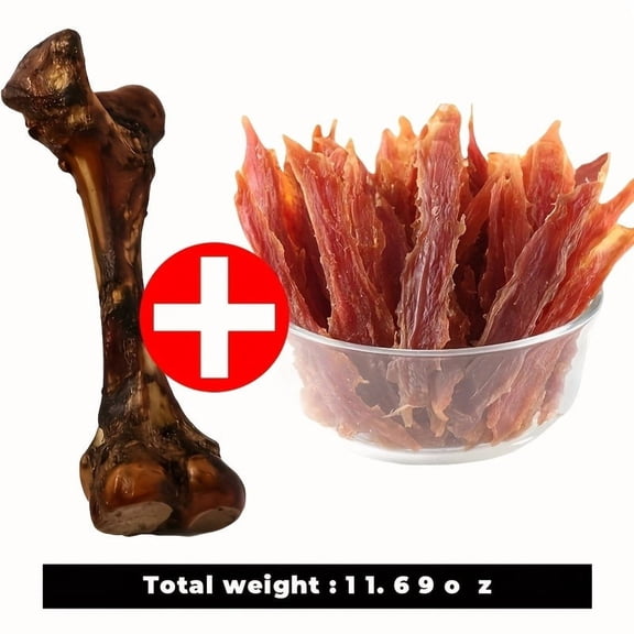 ComfyCradle Small Beef Bone Stick with Duck Meat Strips (100g/3.5oz), Natural Long Lasting Dog Chews for Small Breeds