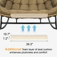 thumbnail image 5 of RADIATA Oversized 2-Person Papasan Rocking Chair with Cushion, Indoor Lounge Seat for Living Room, Bedroom, Study, Brown, 5 of 7