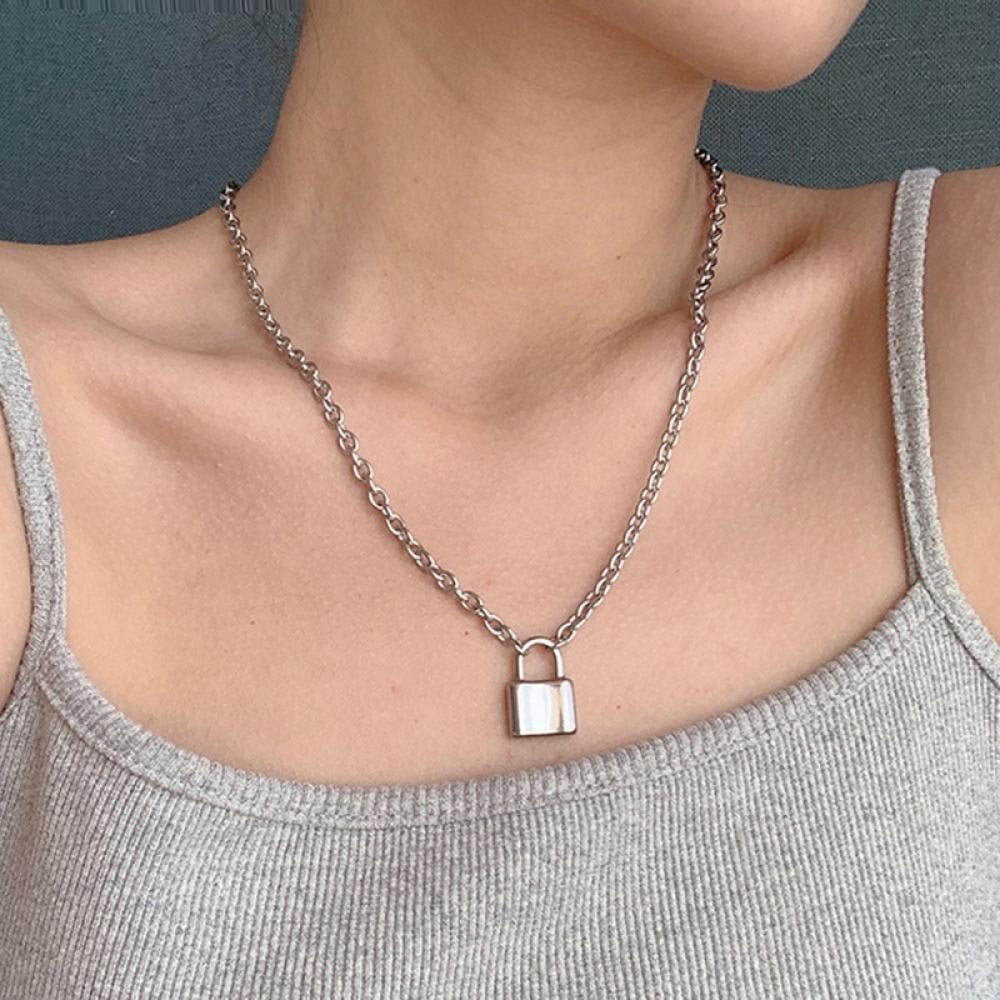 Kernelly Lock Pendant Necklace Padlock 