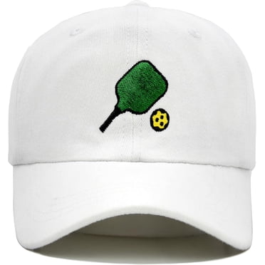 Pickleball Hat - Adjustable Washed Denim Embroidered Cap With Pickleball Racket Design For Men & Women Fans