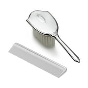 Pewter Gift Boxed Shield Girls Comb and Brush Set GP8914