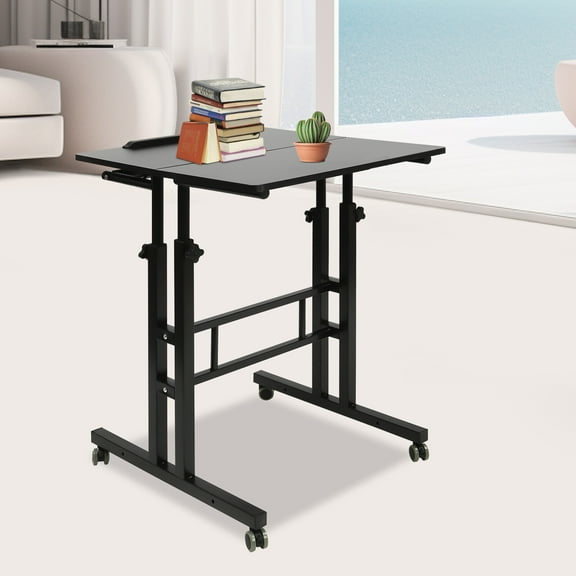DENEST Adjustable Height Mobile Stand Up Desk with Wheels for Home & Office
