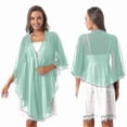 thumbnail image 4 of Graceful High-Low Hem Bolero with Chiffon Shawl for Evening Events, 4 of 5