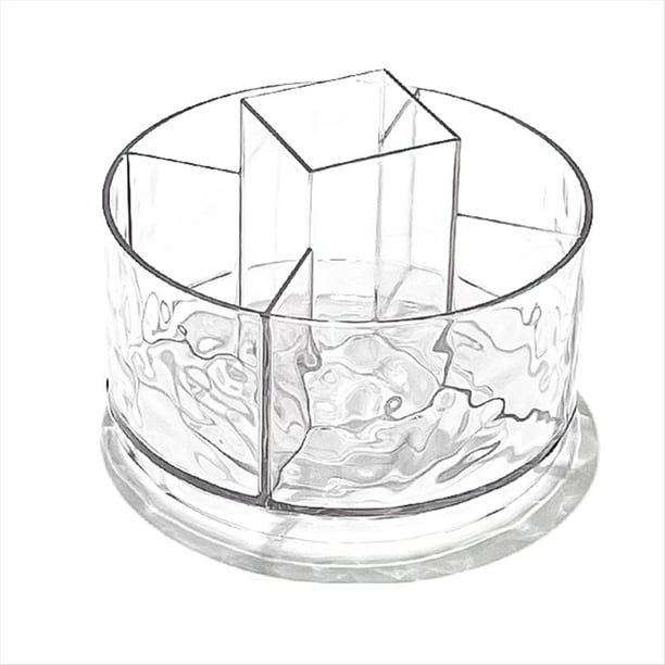 Organizador de Brochas de Maquillaje, Organizador de Brochas de Maquillaje Giratorio de 360°, Vaso para Brochas de Maquillaje con 5 Ranuras para Cosméticos, B