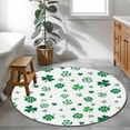 thumbnail image 4 of Area Rug 48in, Irish St. Patrick's Day Green Clovers Floor Carpet Living Room Rug, Lucky Leaf Non-Slip Welcome Mat Indoor Rugs for Bedroom Dining Room, 4 of 9