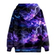 thumbnail image 7 of Fshinging Unisex Color Block Print Graphic Oversize Hoodie Men Women Loose Casual Hooded Sweatshirt Purple L, 7 of 7