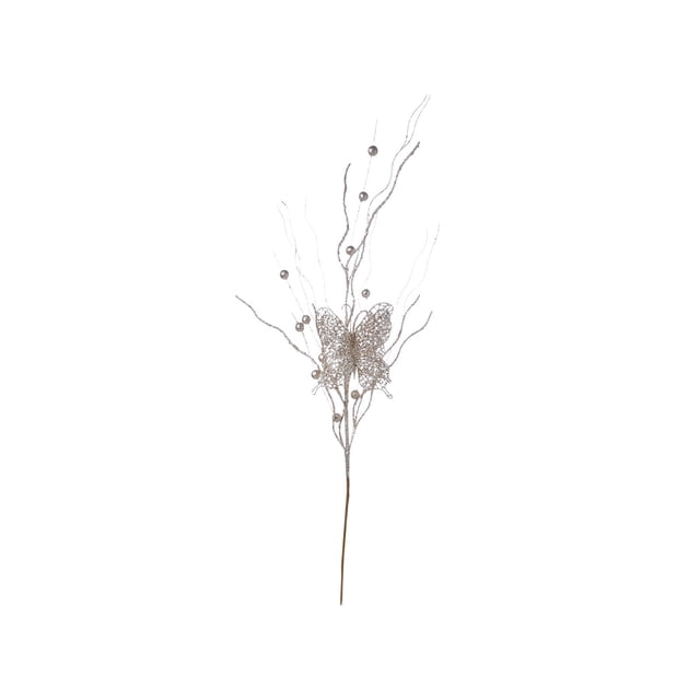 Decoraciones de Fiesta de Navidad 32 Pulgadas Decoración de Barra Larga de Navidad Polvo de Oro Decoración de Fiesta de Navidad Ramos de Mariposa Paquete de Lentejuelas de Bayas Decoraciones de Navida