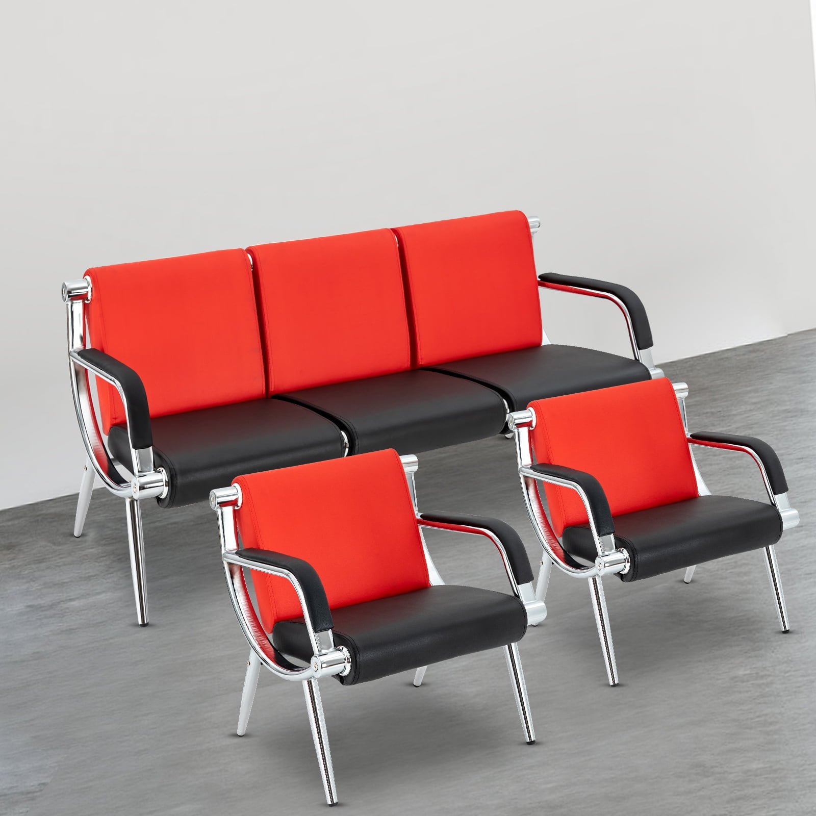 Miumaeov 5Seat PU Office Reception Chair, Airport Reception Seat