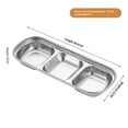 thumbnail image 2 of 6 Pcs Soy Sauce Dish Stainless Steel Divided Dip Bowls Korean 3 Compartment Sauce Plate Seasoning Dipping Condiment Tray for BBQ Vinegar Spice Salt Sugar Flavor Home Restaurant (Silver), 2 of 5