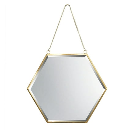 mirror hexagon gold koyal beveled hanging wholesale inch modern decor dcor