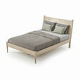 thumbnail image 3 of Camaflexi Mid Century Platform Bed Wood Panel Bed Frame with Headboard, Full, Light Oak, 3 of 8