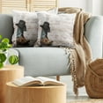 thumbnail image 5 of Ambesonne Vintage Throw Pillow Cover 2 Pack, Rodeo Cowboy Grunge Hat, 16", Black Brown, 5 of 5
