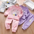 thumbnail image 7 of Tigivemen Toddler Girls Fall Clothes Long Sleeve Outfits Baby Girl Clothes Kids Printed Sweatshirt Pant and Top Set Pink Size 3-4 Years, 7 of 7