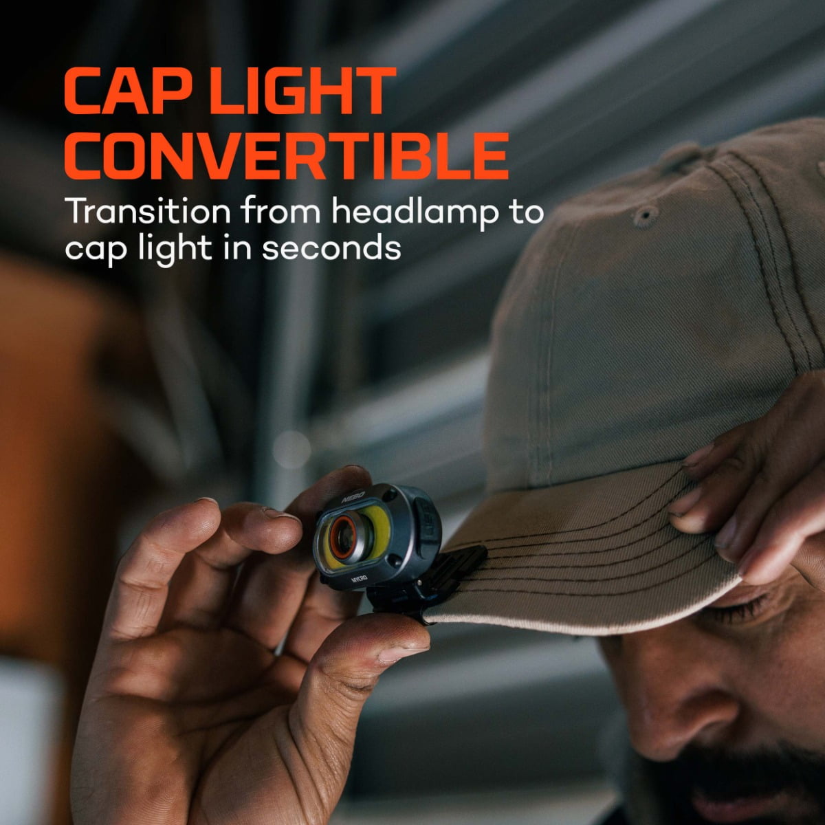 NEBO Mycro 550+ Headlamp, Bright Spot Light for Camping, Hiking, Caving, Fishing with Adjustable Head Strap and Cap Clip, IPX4 Water Resistant, Gray