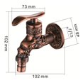 thumbnail image 4 of Robinet de Jardin Extérieur Robinet de Balcon Machine à Laver Vadrouille Robinet d'Eau Extérieur Rouge, 4 of 9