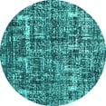 thumbnail image 1 of Ahgly Company Machine Washable Indoor Round Persian Turquoise Blue Bohemian Area Rugs, 6' Round, 1 of 4