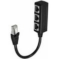 thumbnail image 1 of Cable de distribución Ethernet RJ45, adaptador de cable de extensión de red LAN Ethernet Distribuidor macho RJ45 con 3 hembras para adaptador director Ethernet Super Cat5,, 1 of 5