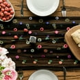 thumbnail image 4 of Sm:)e Black Embroidered Daisy Gauze Table Runner 120 Inches (10 Feet), Seasonal Sheer Decor for Kitchen & Dining Spaces, Ideal for Holidays, Weddings, Birthdays & Home Parties, 4 of 6