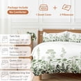 thumbnail image 6 of 3 Piece Green Floral Duvet Cover Set Full Size,Microfiber Comforter/Quilt Cover with Corner Ties and 2 Pillowcases,Spring Flowers Herb Silhouette Farmhouse All Season Soft Bedding with Zipper Closure, 6 of 8