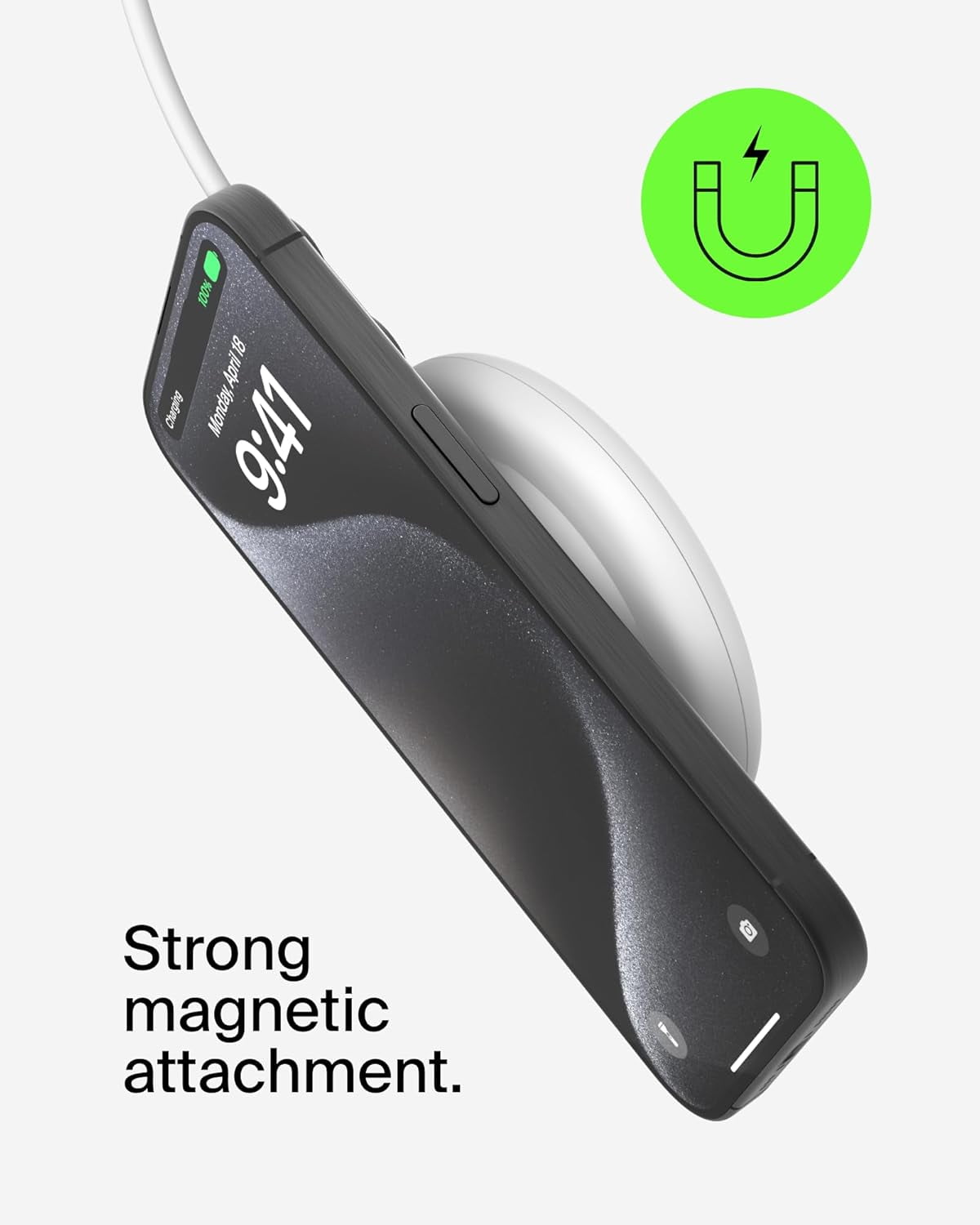 Open Box Belkin Magnetic Wireless Charging Pad 15W - MagSafe-Compatible Qi2-Certified Wireless iPhone Charger for Apple iPhone 16, 16e, 15, 14 Series, AirPods w/Non-Slip Base, Power Supply Included - White