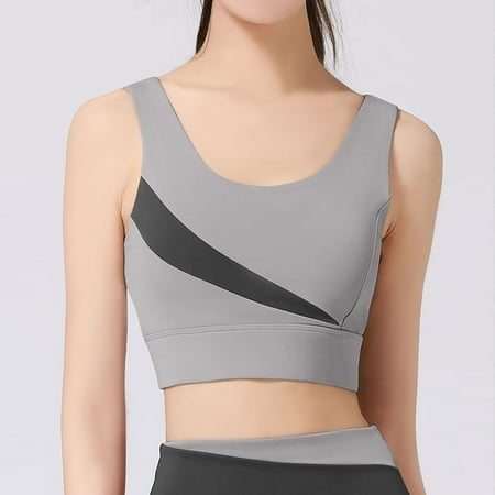 Women S Strap Yoga Sports Bra Padded Push Up Brassiere Trackless Invisible Lingerie Stretchy Yoga Bralettes    (Grey XL)